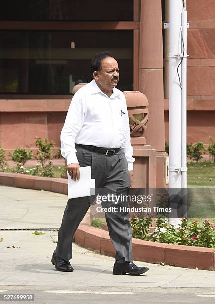 Minister of State for Ministry of Science and Technology and Ministry of Earth Sciences Harsh Vardhan after attending the BJP Parliamentary Board...