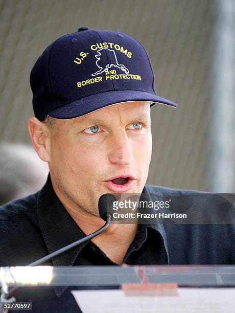 Actor Woody Harrelson attends radio personality Jim Ladd's star ceremony on the Hollywood Walk of Fame on May 6, 2005 in Hollywood, California.