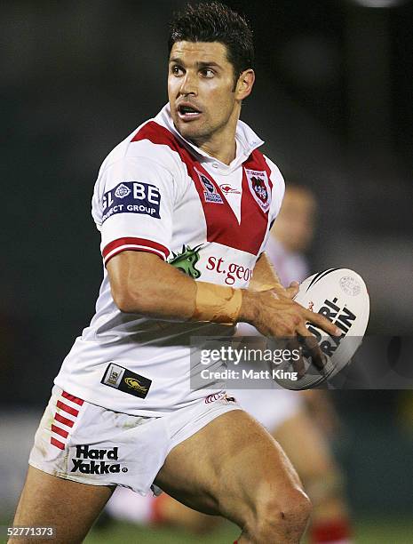 Trent Barrett of the Dragons in action during the round nine NRL match between the St George-Illawarra Dragons and the South Sydney Rabbitohs held at...