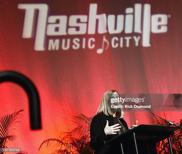 Nashville Mayor Megan Barry attends Nashville's National Tourism Week Hospitality Celebration at Music City Center on May 3, 2016 in Nashville,...