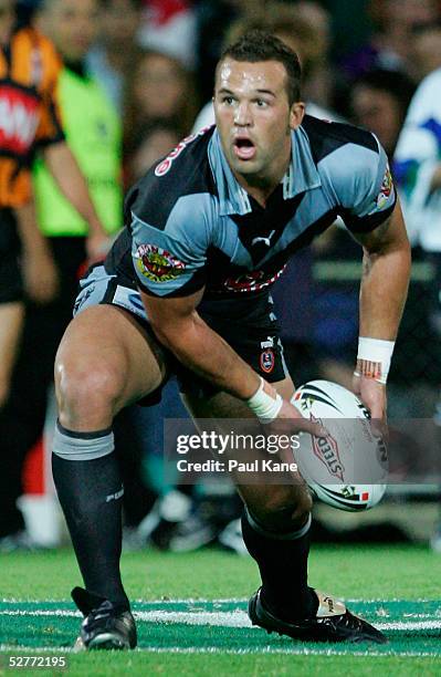 Louis Anderson of the Warriors in action during the round nine NRL match between the Cronulla-Sutherland Sharks and the New Zealand Warriors at...