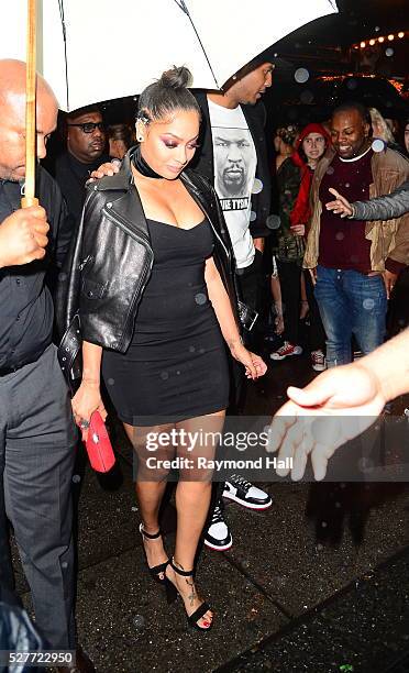 La La Anthony, Carmelo Anthony is seen coming out of Up and Down night Club on May 2, 2016 in New York City.