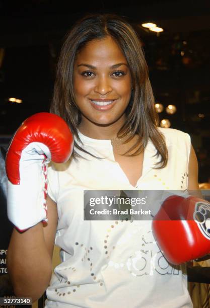Laila Ali poses for a picture at the Adidas Performance Store on May 7, 2005 in New York City.