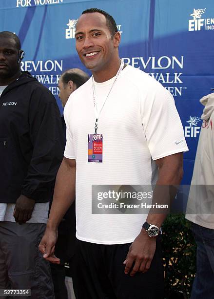 Actor/wrestler Dwayne "The Rock" Johnson attends the 12th Annual Revlon Run/Walk For Women on May 7, 2005 in Los Angeles, California.