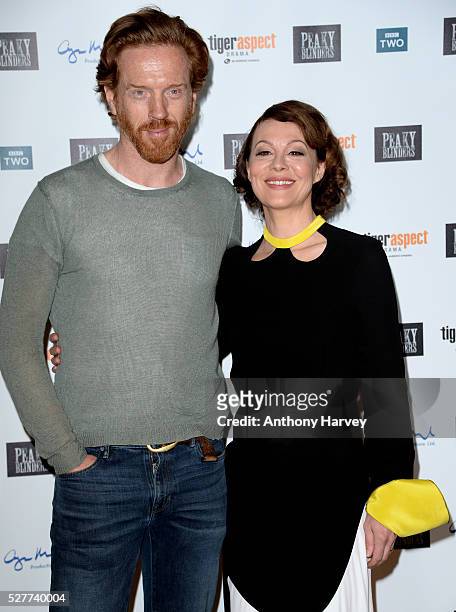 Damian Lewis and Helen McCrory attend the Premiere of BBC Two's drama "Peaky Blinders" episode one, series three at BFI Southbank on May 3, 2016 in...