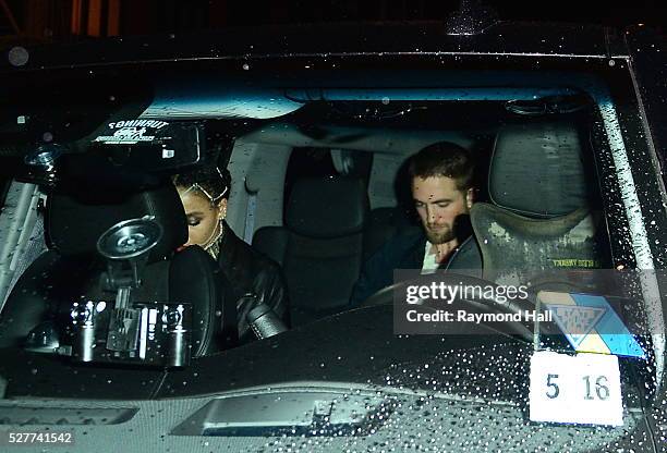 Twigs, Robert Pattinson are seen coming out of Up and Down night Club on May 2, 2016 in New York City.