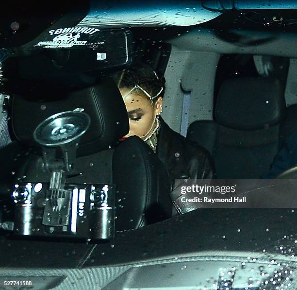 Twigs, Robert Pattinson are seen coming out of Up and Down night Club on May 2, 2016 in New York City.