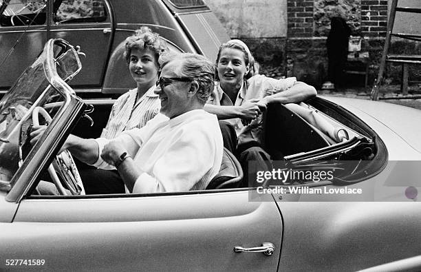 Swedish actress Ingrid Bergman with her husband, theatrical entrepreneur Lars Schmidt, and Ingrid's daughter, television journalist Pia Lindström,...