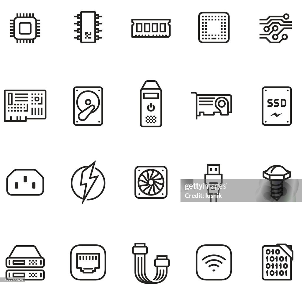 Hardware icon set - Unico PRO 2pt stroke