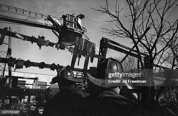 Firefighters at work, USA, circa 1980.