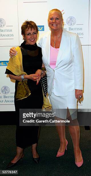 Aggie MacKenzie and Kim Woodburn poses in the Pressroom at the British Soap Awards 2005 at BBC Television Centre on May 7, 2005 in London, England....