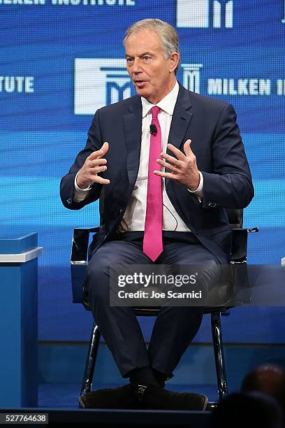 Former Prime Minister Tony Blair speaks onstage at the 2016 Milken Institute Global Conference on May 03, 2016 in Beverly Hills, California.