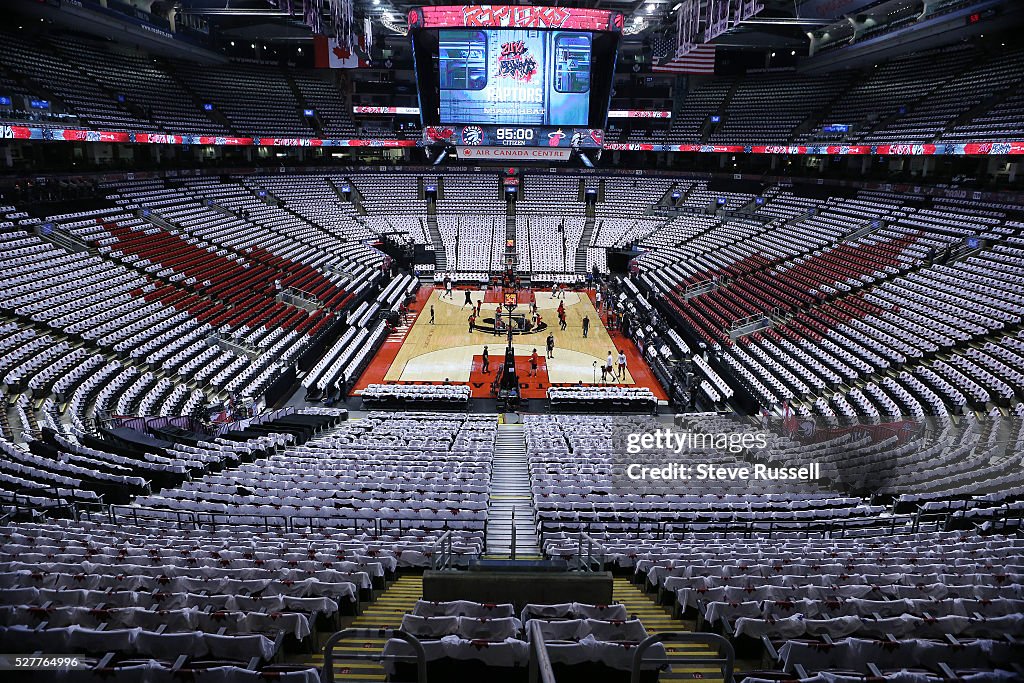 Toronto Raptors play the Miami Heat in game  one of the NBA  Conference Semifinals