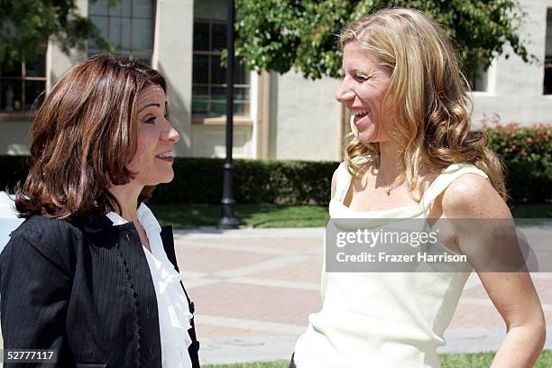 Director Marilyn Agrelo talks to producer Amy Sewell at the premiere of Paramount Classics "Mad Hot Ballroom" held at Paramount Studios on May 8,...