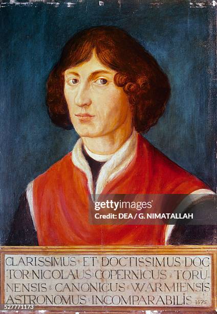 Portrait of Mikolaj Kopernik known as Nicolaus Copernicus , Polish astronomer, painting, 1575. Poland, 15th-16th century. Torun, Muzeum Okregowe W...