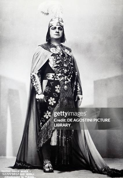 Beniamino Gigli , Italian tenor, in the role of Manrico, in the opera Il Trovatore by Giuseppe Verdi , production at the Teatro alla Scala in Milan....