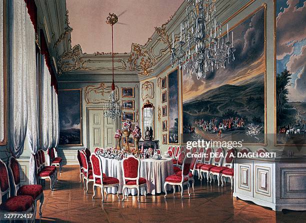 Dining Room of Schoenbrunn, Vienna, print. Austria, 19th century. Vienna, Historisches Museum Der Stadt Wien