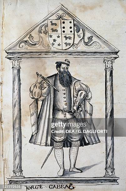Jorge Cabral, governor of India from 1549 to 1550, ink drawing. 16th century. Lisbon, Arquivo Nacional Da Torre Do Tombo