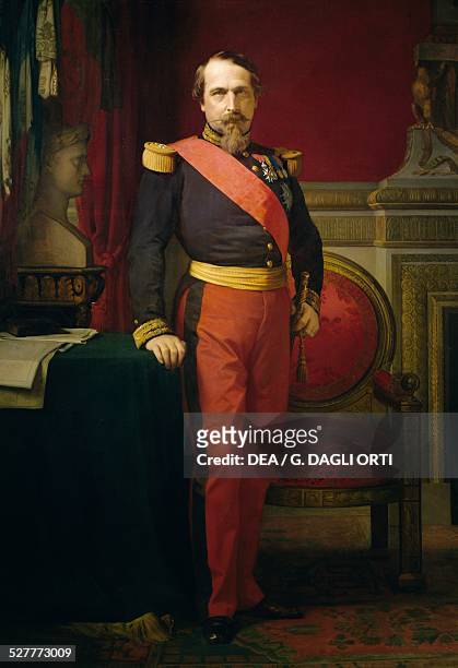 Portrait of Napoleon III painting by Jean-Hippolyte Flandrin . France, 19th century. Versailles, ChÃ¢teau De Versailles