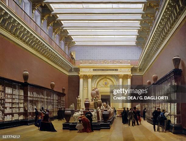 Napoleon III Museum, Pottery Hall at the Louvre Museum by Charles Giraud , oil on canvas, 97x130 cm. France, 19th century. Paris, MusÃ©e Du Louvre