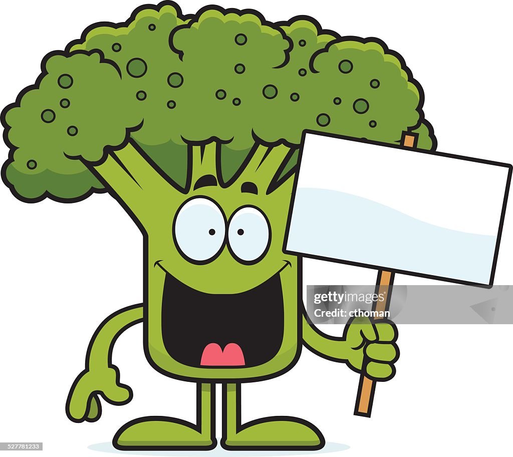 Cartoon Broccoli Sign High-Res Vector Graphic - Getty Images