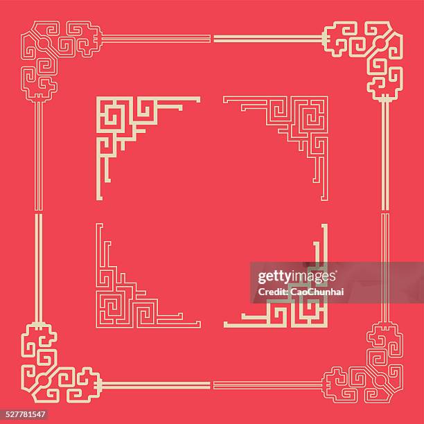 illustrations, cliparts, dessins animés et icônes de cadres de style chinois - culture asiatique