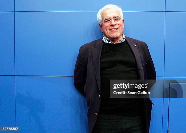 American architect Peter Eisenman poses for photographs at the end of the conference on May 9, 2005 in Berlin, Germany. After 17 years of heated...