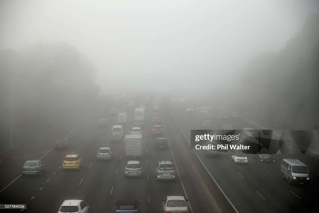 Fog Settles Around Auckland City