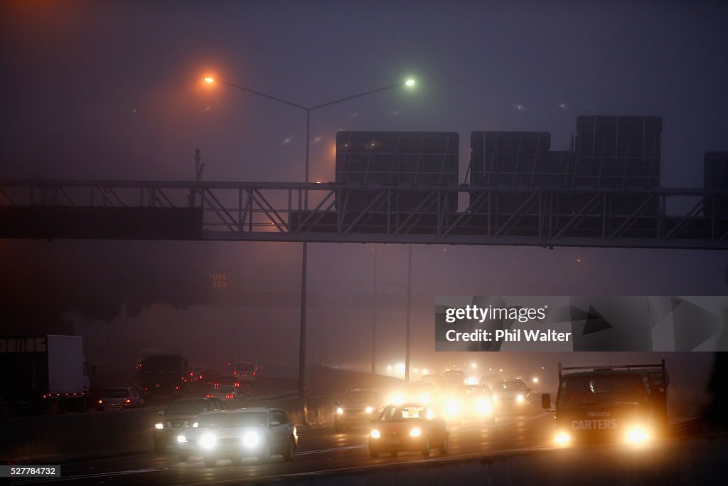 Fog Settles Around Auckland City