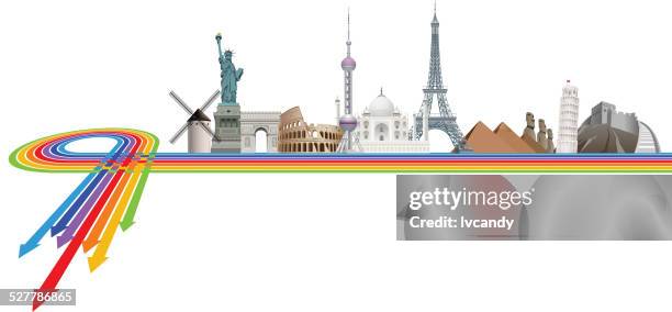 famouse landmarks - monument stock illustrations