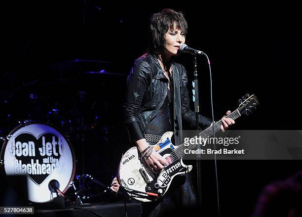 Musician Joan Jett performs at the 2nd Annual National Concert Day Show at Irving Plaza on May 3, 2016 in New York City.
