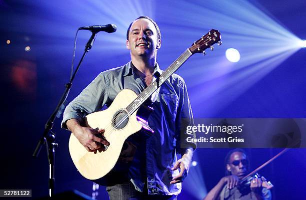 Dave Matthews of The Dave Matthews Band performs onstage during AOL Music LIVE! concert at the Roseland Ballroom May 9, 2005 in New York City.