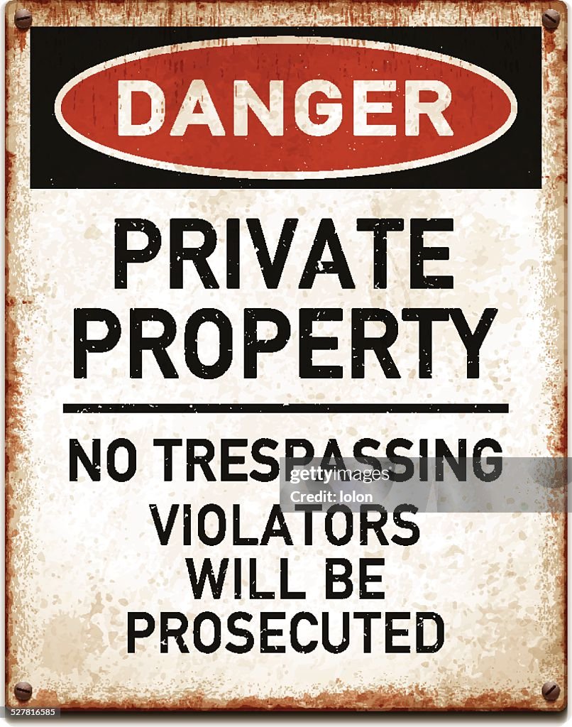 Own Property Warning Weathered Metallic Placard With Private Property Warningvector High-Res ...
