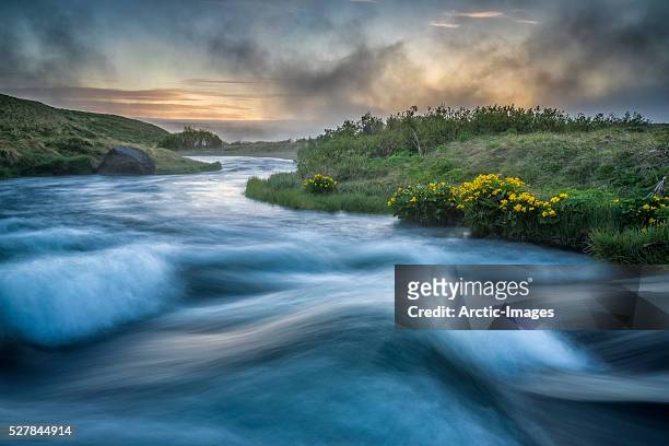 laxa river in thingeyjarsysla, iceland - laxa stock pictures, royalty-free photos & images