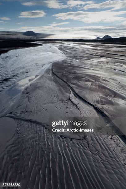 black sands of maelifellssandur, central highlands, iceland - deserto ártico - fotografias e filmes do acervo