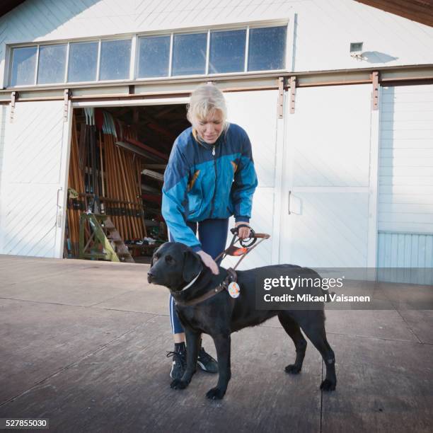 Blind woman with her dog