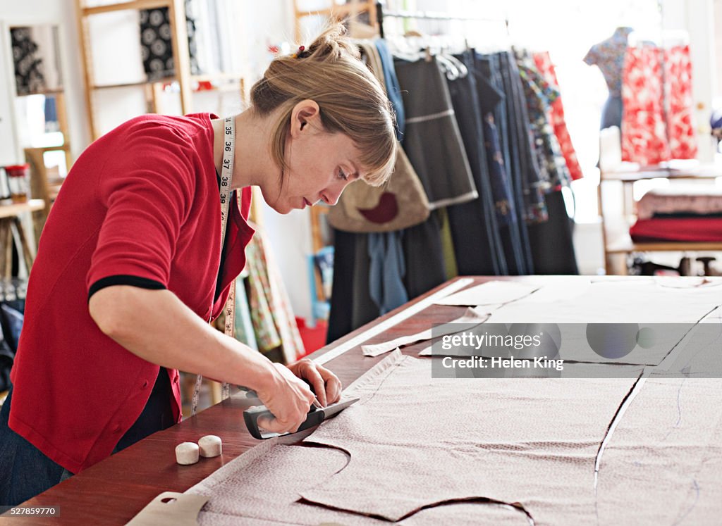 Dressmaker at work