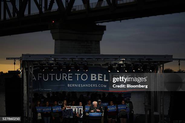 Senator Bernie Sanders, an independent from Vermont and 2016 Democratic presidential candidate, speaks during a campaign event in Louisville,...