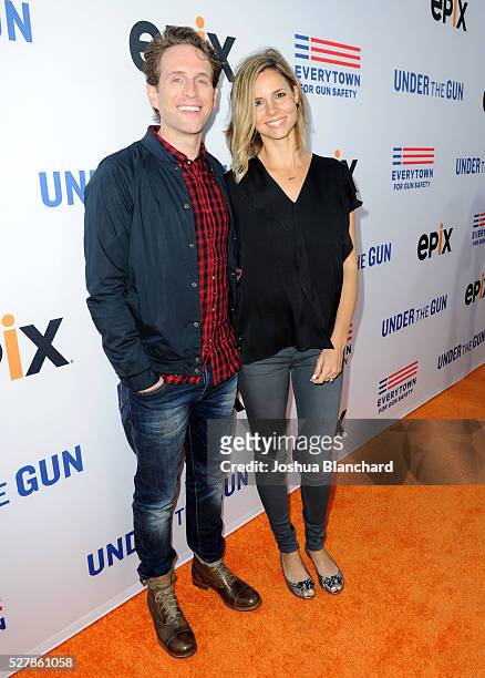 Actor/producer/screenwriter Glenn Howerton and actress/model/television personality Jill Latiano Howerton attend the "Under The Gun" LA premiere...