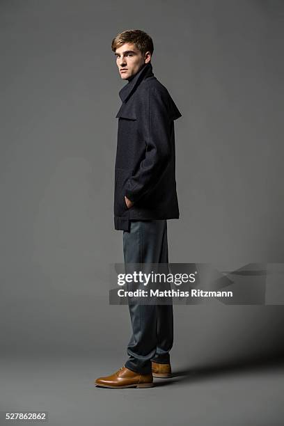 male fashion model - grey overcoat stock pictures, royalty-free photos & images