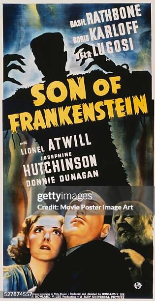 Poster for Rowland V. Lee's 1939 horror 'Son of Frankenstein' starring Boris Karloff, Basil Rathbone and Josephine Hutchinson.