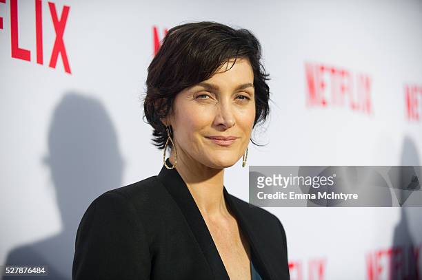 Actress Carrie-Anne Moss arrives at the Netflix original series "Marvel's Jessica Jones" FYC Screening and Q&A at Paramount Studios on May 3, 2016 in...