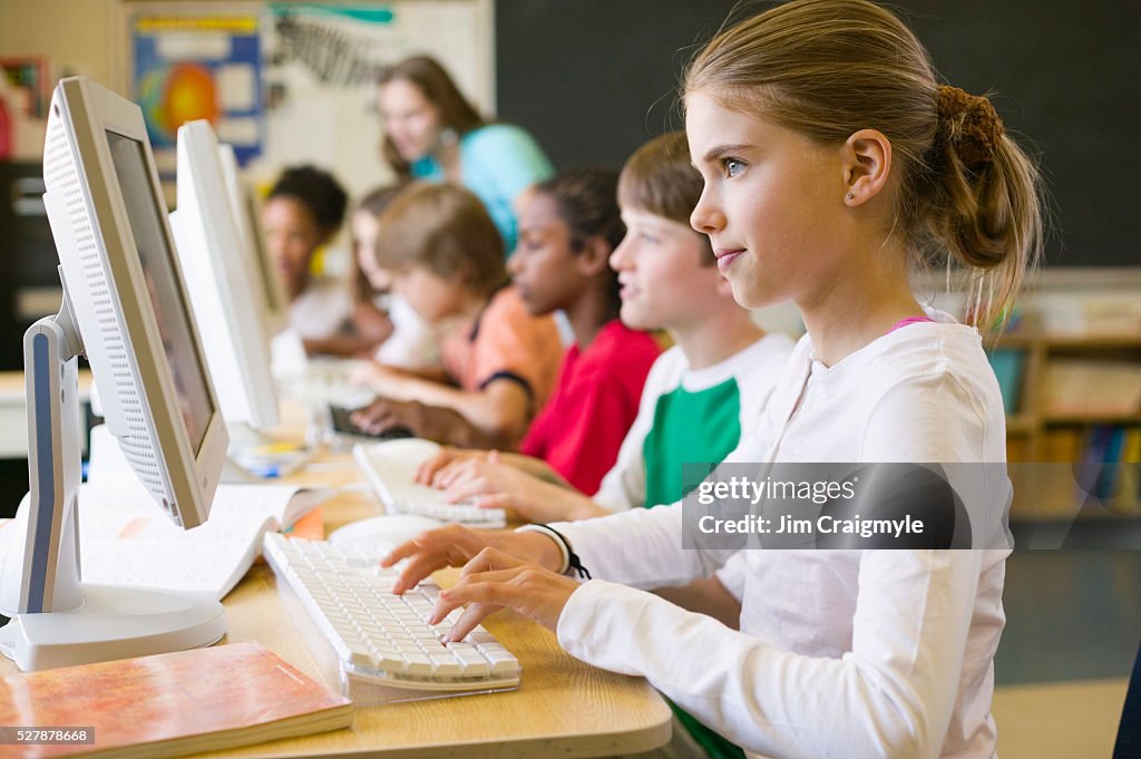 Computer Lab Picture Grlis Girl In Computer Lab High-Res Stock Photo - Getty Images