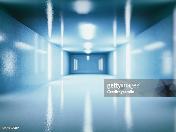 geheimnis unterirdischen korridor - spital raum hell stock-fotos und bilder