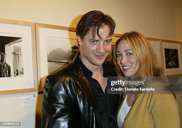 Brendan Fraser and wife Afton Smith during Opening Night Exhibition Of Photographs By Brendan Fraser To Benefit The 24th Street Theater at 24th...