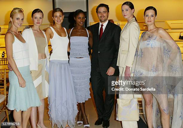 James Ferragamo and Models Wearing Spring 2004 Salvatore Ferragamo