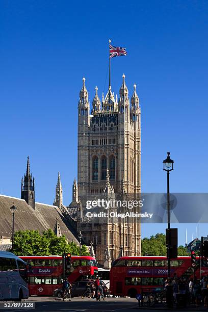 palace of westminster (houses of parliament) and victoria tower, london. - victoria tower stock pictures, royalty-free photos & images