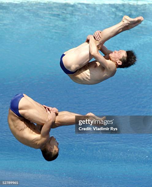 Barcelona; Wasserspringen/Kunstspringen/3m Synchronspringen/Vorkaempfe/Maenner; Tianling WANG und Feng WANG/CHN