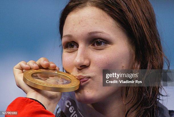 Barcelona; 800m Freistil/Frauen/Finale/Siegerehrung; Jubel Siegerin Hannah STOCKBAUER/GER - Gold -