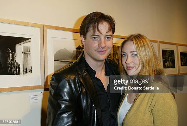 Brendan Fraser and wife Afton Smith during Opening Night Exhibition Of Photographs By Brendan Fraser To Benefit The 24th Street Theater at 24th...